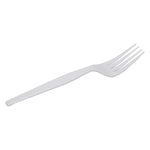 Dixie Plastic Fork, Heavy-Weight, White, 1000/Carton (FH217)