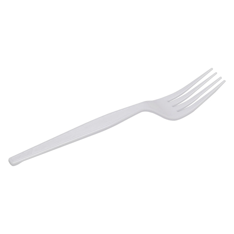 Dixie Plastic Fork, Heavy-Weight, White, 1000/Carton (FH217)