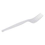 Dixie Plastic Fork, Heavy-Weight, White, 1000/Carton (FH217)