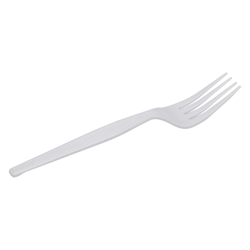 Dixie Plastic Fork, Heavy-Weight, White, 1000/Carton (FH217)