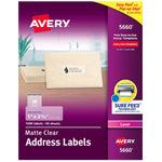 Avery Easy Peel Laser Address Labels, 1" x 2-5/8", Clear, 1,500 Labels/Box (5660)