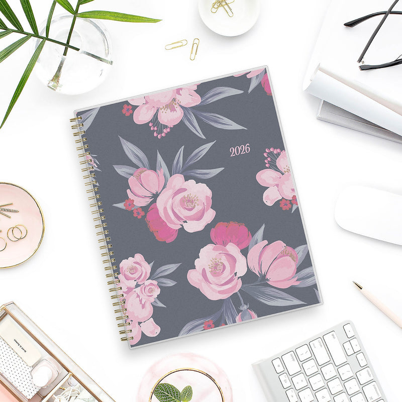 Planning Calendar BS Mimi Pink Frosted PP 8.5x11 RY26 Wkly/Mthly Safety Wirebound -