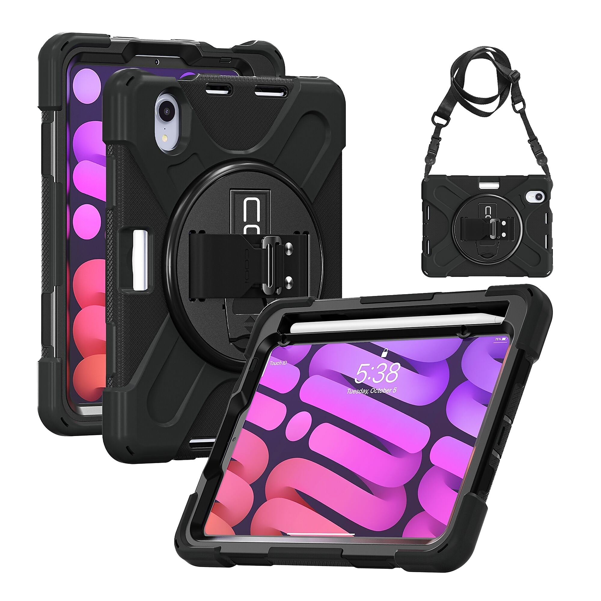 CODi Rugged Polycarbonate/Silicone 8.3" Case for iPad Mini (6th Gen/A17 Pro), Black (C30705064)