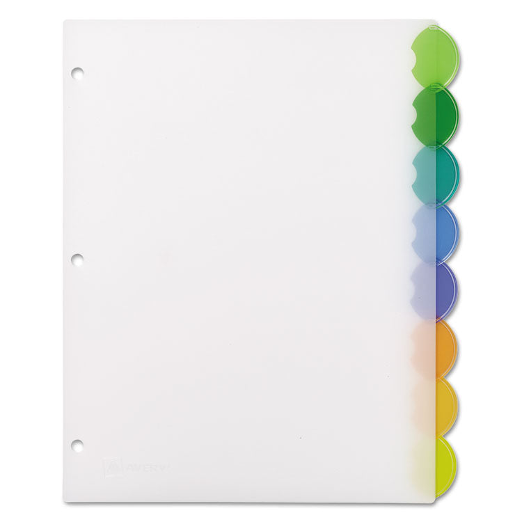 Insertable Style Edge Tab Plastic Dividers, 8-Tab, 11 X 8.5, Translucent, 1 Set
