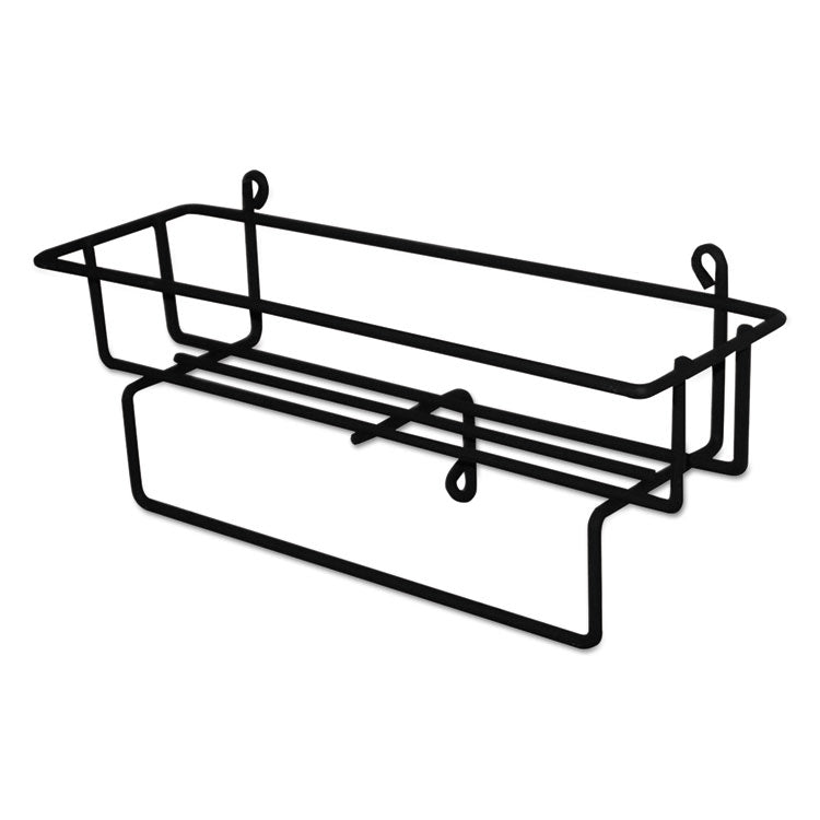 Wall-Mount Wire Basket for 1.5 L RTD Cleaning Solution Bottles, 16.69" x 31.06" x 9.63", Black, 12/Carton