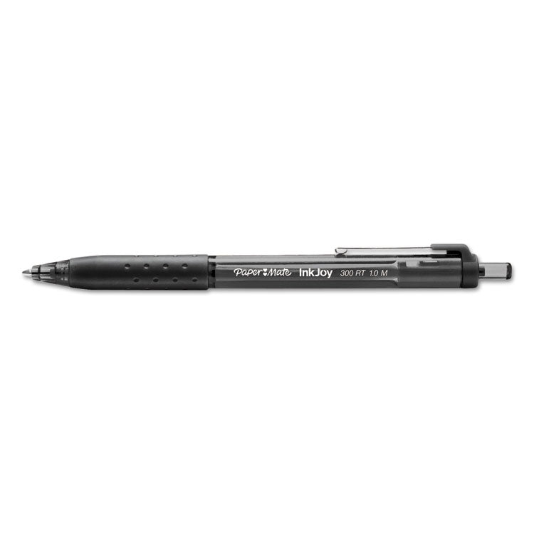 InkJoy 300 RT Ballpoint Pen, Retractable, Medium 1 mm, Black Ink, Black Barrel, 24/Pack