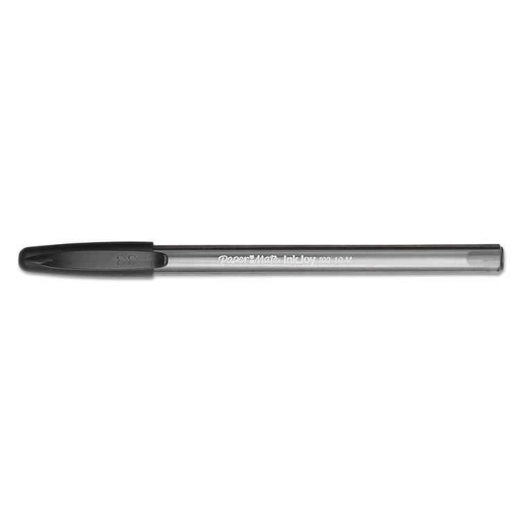 InkJoy 100 Ballpoint Pen, Stick, Medium 1 mm, Black Ink, Smoke/Black Barrel, Dozen