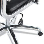 Neratoli High-Back Swivel/Tilt Chair , Black Soft-Touch Leather , Chrome Frame