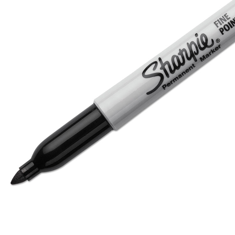 Fine Tip Permanent Marker, Fine Bullet Tip, Black, 5/pack