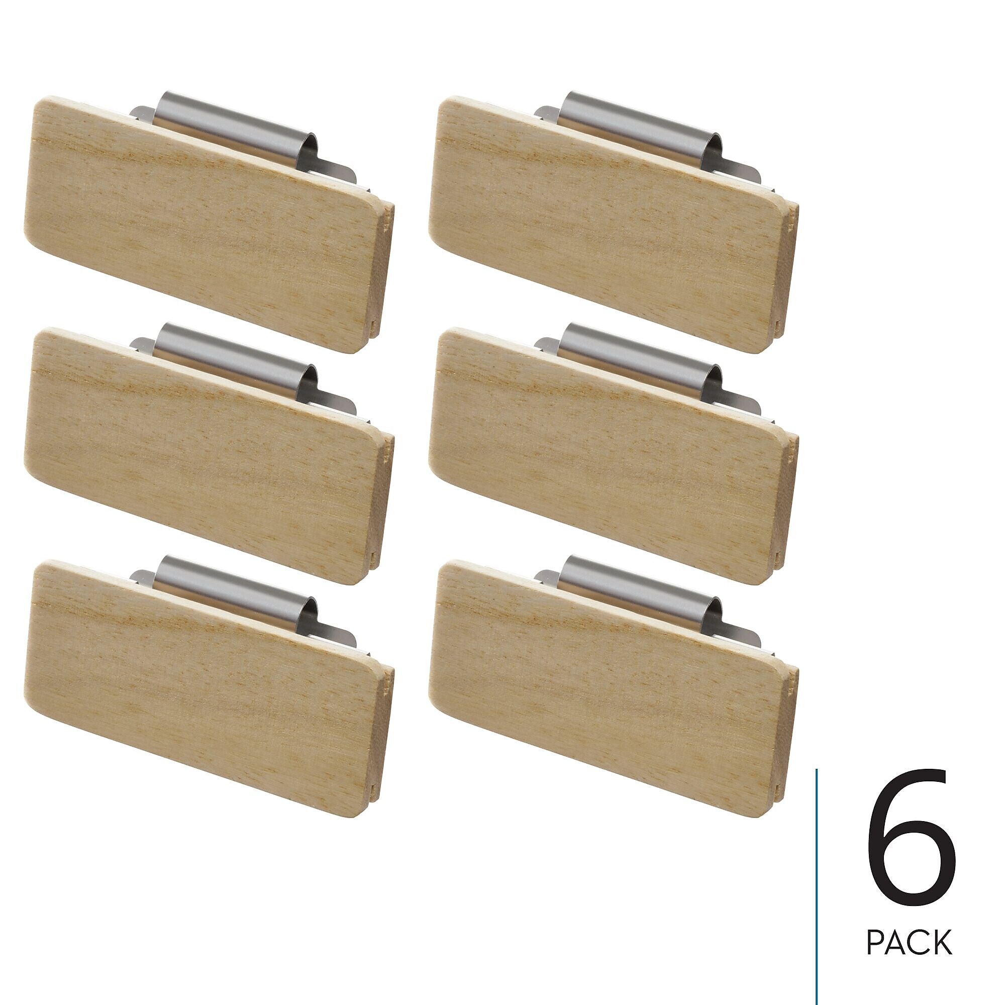 iDESIGN Small Wood Storage Bin Clips, 6/Pack (29118M6)