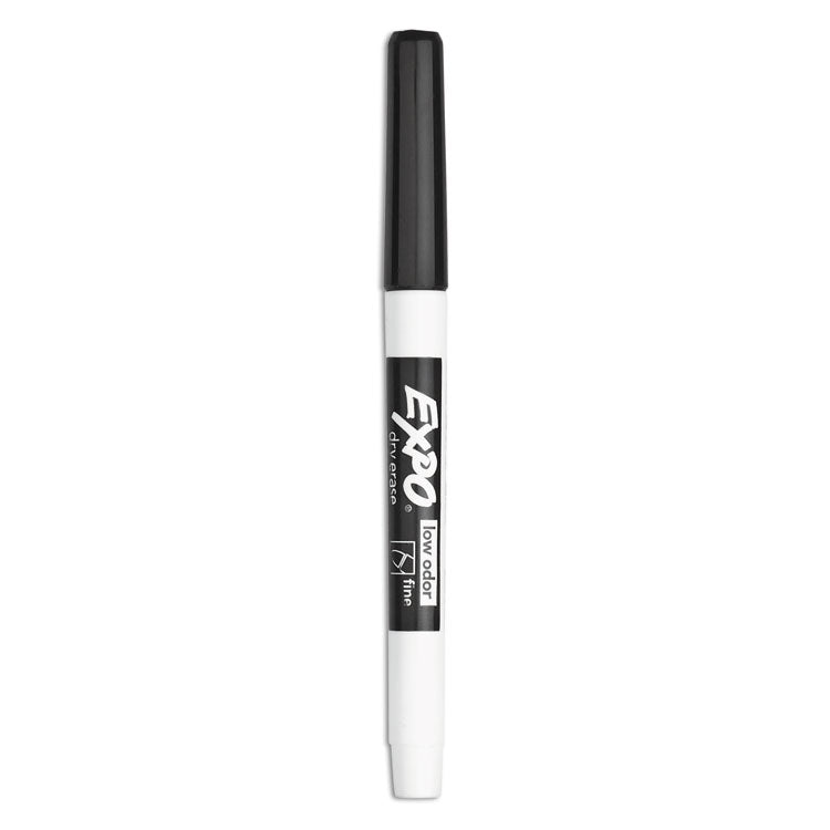 Low-Odor Dry-Erase Marker Value Pack, Fine Bullet Tip, Black, 36/box