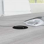 Bush Business Furniture 96W x 42D Boat Shaped Conference Table with Metal Base, Platinum Gray (99TBM96PGSVK)