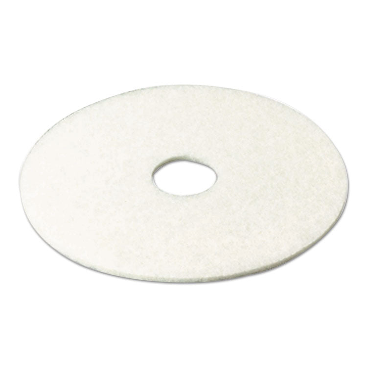 Low-Speed Super Polishing Floor Pads 4100, 27" Diameter, White, 5/carton