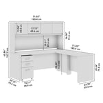 Bush Business Furniture Studio C 72"W L Shaped Desk with Hutch and Mobile File Cabinet, Natural Elm (STC006NESU)