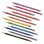 Col-Erase Pencil with Eraser, 0.7 mm, 2B, Assorted Lead and Barrel Colors, Dozen