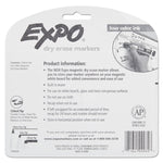 Magnetic Dry Erase Marker, Broad Chisel Tip, Black, 4/pack