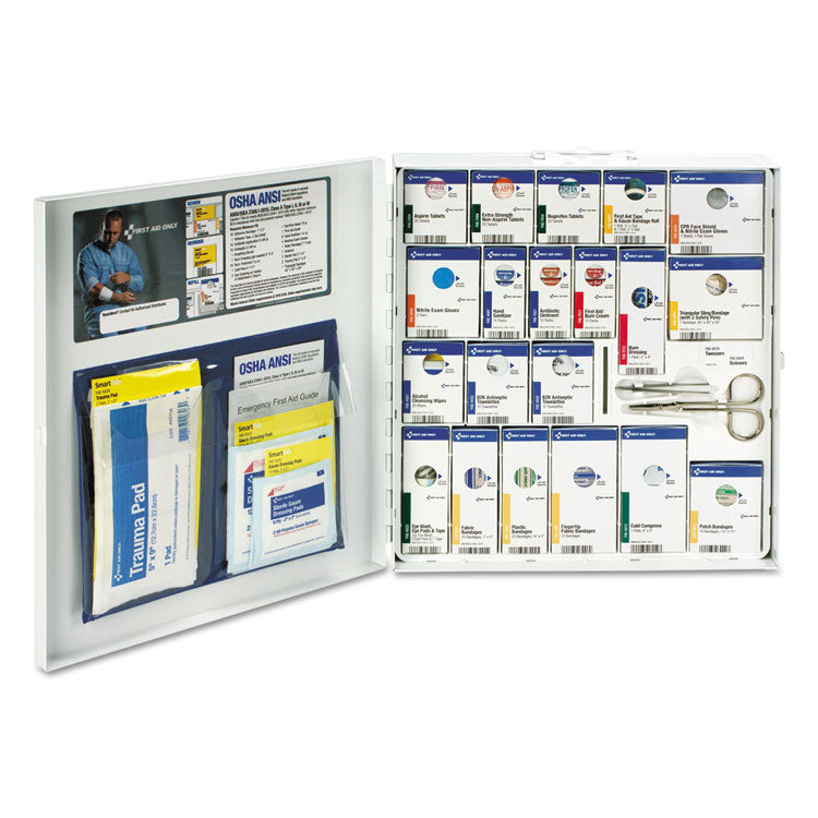 SmartCompliance General Business First Aid Station for 50 People, 241 Piece, Metal Case
