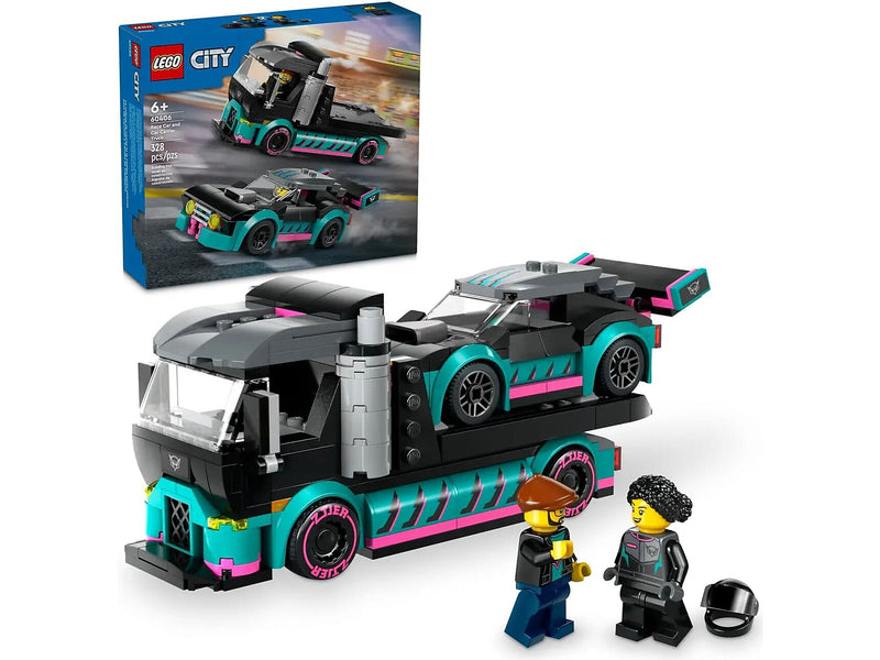 LEGO City Race Car and Car Carrier Truck, 328 Pieces (60406)