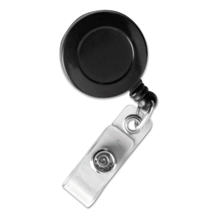 Id Slide-Style Belt Clip Card Reels, 30" Extension, Black, 25/pack