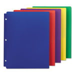 Poly Snap-In Two-Pocket Folder, 50-Sheet Capacity, 11 X 8.5, Assorted, 10/pack