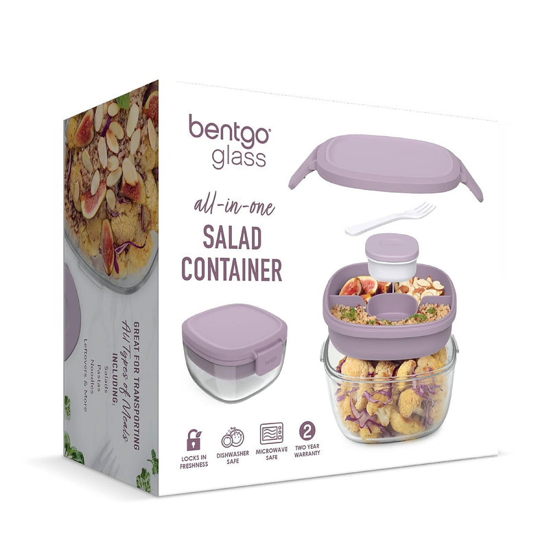 bentgo All-in-One Salad Container, 5-Compartment, Lavender, 61 oz. (BGLASSAL-L)