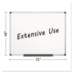 Porcelain Value Dry Erase Board, 48" x 72", White Surface, Satin Aluminum Frame
