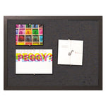 Designer Fabric Bulletin Board, 24" x 18", Black Surface, Black Fiberboard (MDF) Frame
