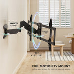Mount-It! Full Motion TV Wall Mount with Gas Spring Arm For 37" to 80" Screens, 88lbs Max. (MI-445)