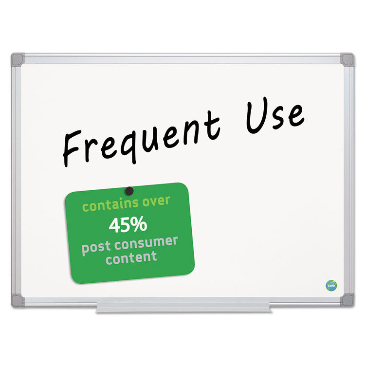 Earth Gold Ultra Magnetic Dry Erase Boards, 48" x 72", White Surface, Satin Aluminum Frame