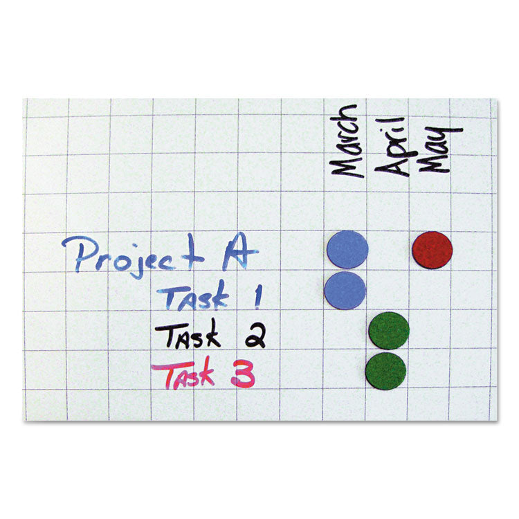 Heavy-Duty Board Magnets, Circles, 0.75" Diameter, Blue, 20/Pack