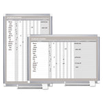 In-Out Magnetic Dry Erase Board, 30-Person Tracking, 24" x 36", White Surface, Satin Aluminum Frame