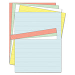 Data Card Replacement Sheet, 8.5 x 11 Sheets, Perforated at 1", Assorted, 10/Pack