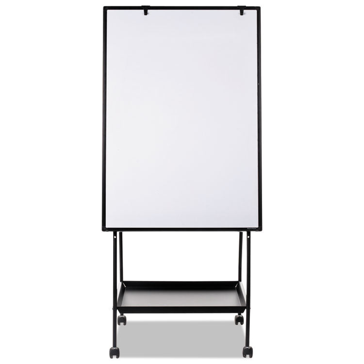 Creation Station Magnetic Dry Erase Board, 29.5" x 74.88", White Surface, Black Metal Frame