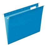 Pendaflex Reinforced Hanging File Folders, 1/5 Tab, Letter Size, Blue, 25/Box (04152 1/5 BLU)