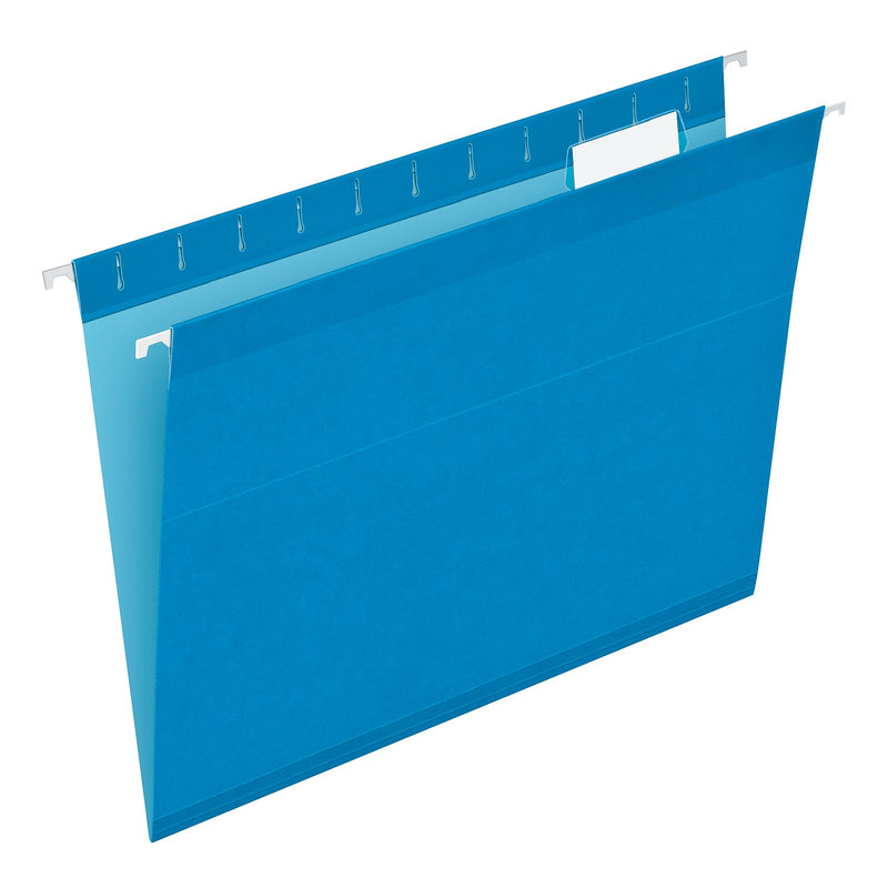 Pendaflex Reinforced Hanging File Folders, 1/5 Tab, Letter Size, Blue, 25/Box (04152 1/5 BLU)