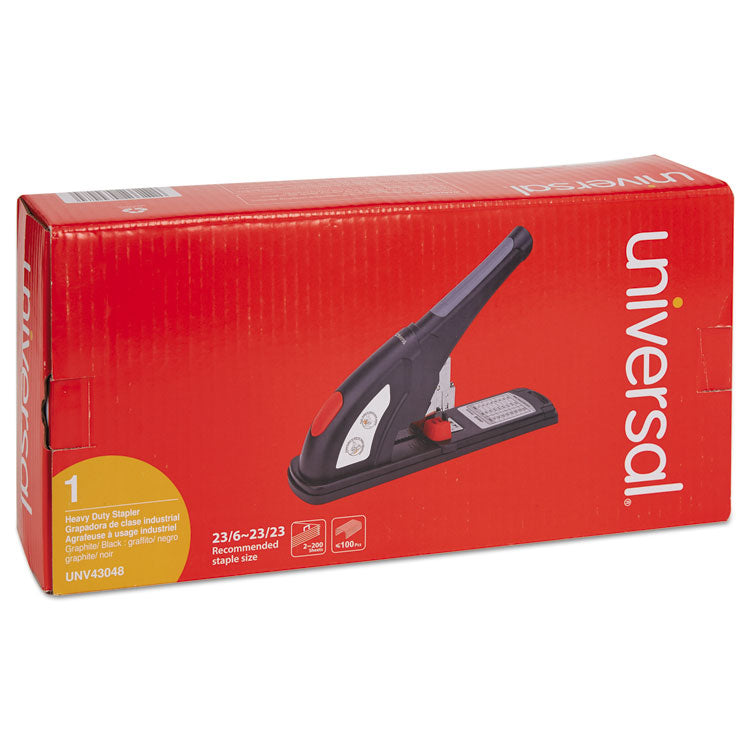 Heavy-Duty Stapler, 200-Sheet Capacity, Black/graphite/red