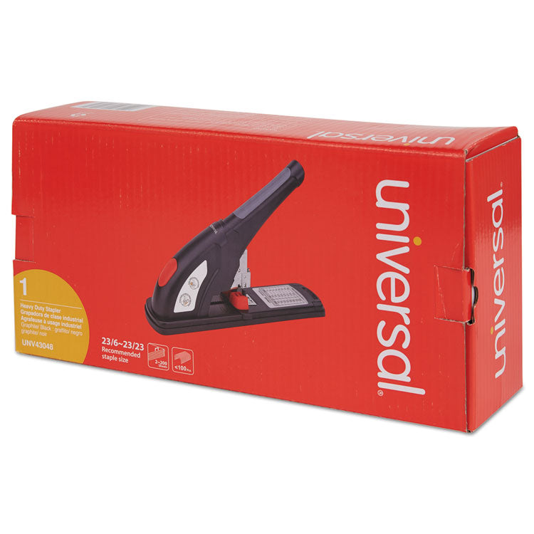 Heavy-Duty Stapler, 200-Sheet Capacity, Black/graphite/red