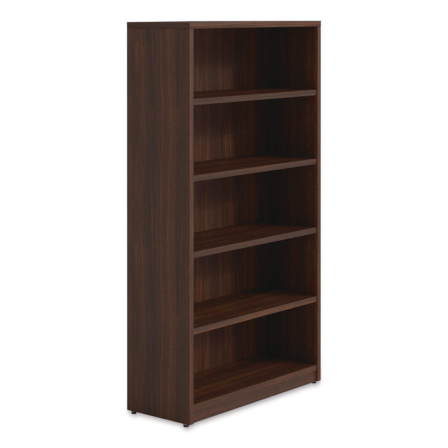 Alera Seville 65" 5-Shelf Bookcase with Adjustable Shelves, Mahogany Melamine (AE1NNN-B366514 HRG)