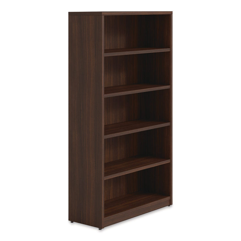 Alera Seville 65" 5-Shelf Bookcase with Adjustable Shelves, Mahogany Melamine (AE1NNN-B366514 HRG)