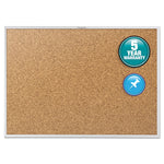 Classic Series Cork Bulletin Board, 36" x 24", Tan Surface, Anodized Aluminum Frame