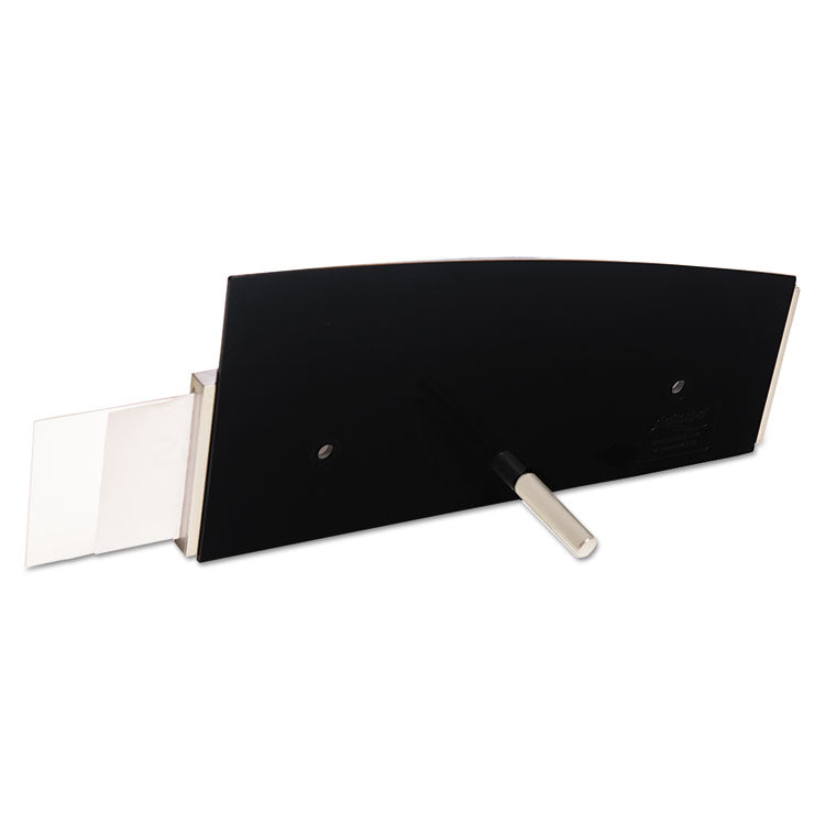 Interior Image Anti-Glare Sign Holder, Landscape, 8.5" x 2" Insert, Black/Silver