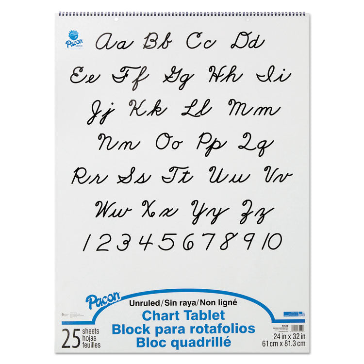 Chart Tablets, Unruled, 24 x 32, White, 25 Sheets