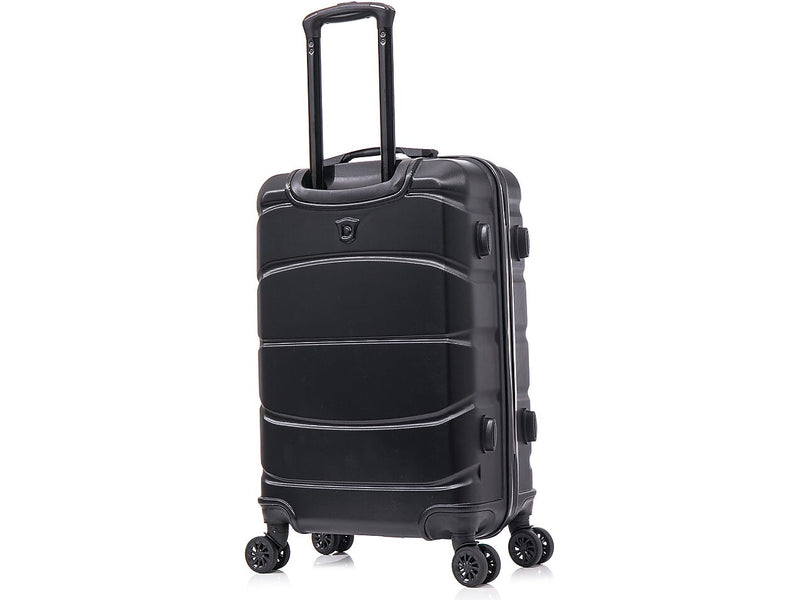 DUKAP Sense 24" Hardside Suitcase, 4-Wheeled Spinner, TSA Checkpoint Friendly, Black (DKSEN00M-BLK)