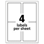 Durable Permanent Id Labels With Trueblock Technology, Laser Printers, 3.5 X 5, White, 4/sheet, 50 Sheets/pack