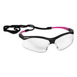 V30 Nemesis Safety Eyewear, Small, Black Frame W/pink Tips, Clear Lens, 12/box