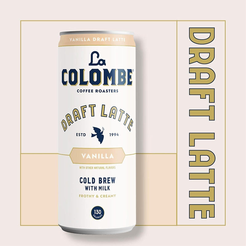 La Colombe Draft Vanilla Latte Caffeinated Cold Brew Coffee, Medium Roast, 11 oz., 12/Carton (PPPURC1203)