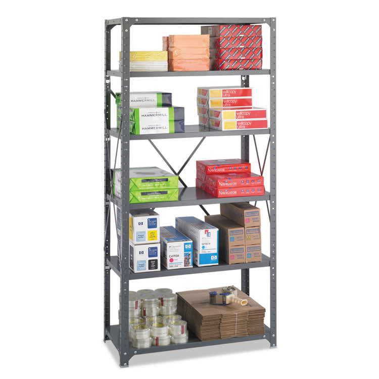 Commercial Steel Shelving Unit, Six-Shelf, 36w X 18d X 75h, Dark Gray