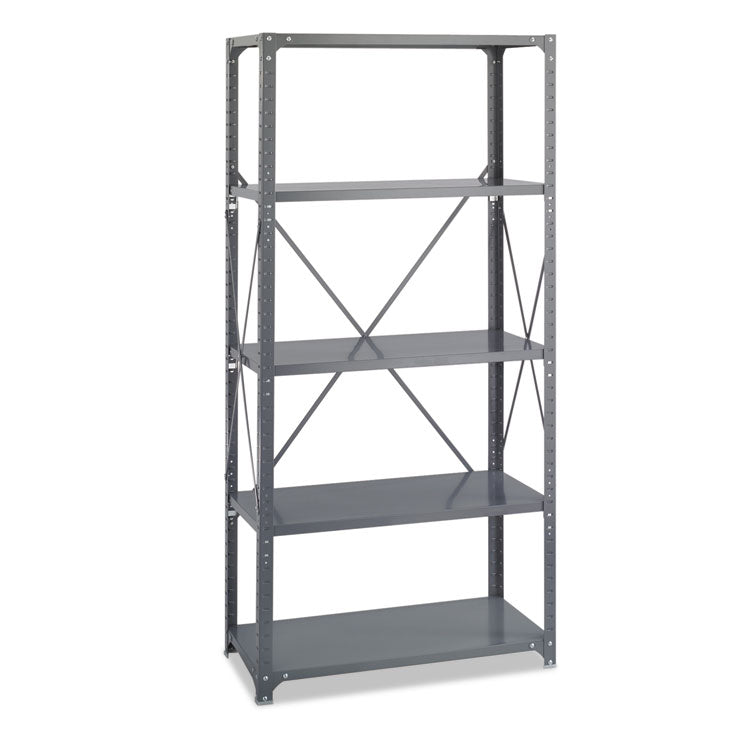Commercial Steel Shelving Unit, Five-Shelf, 36w X 18d X 75h, Dark Gray