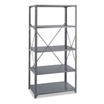 Commercial Steel Shelving Unit, Five-Shelf, 36w X 24d X 75h, Dark Gray