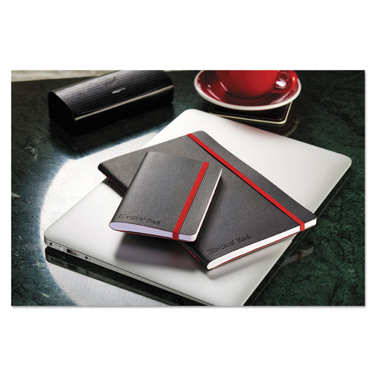 Flexible Cover Casebound Notebooks, SCRIBZEE Compatible, 1-Subject, Wide/Legal Rule, Black/Red Cover, (71) 8.25 x 5.75 Sheets